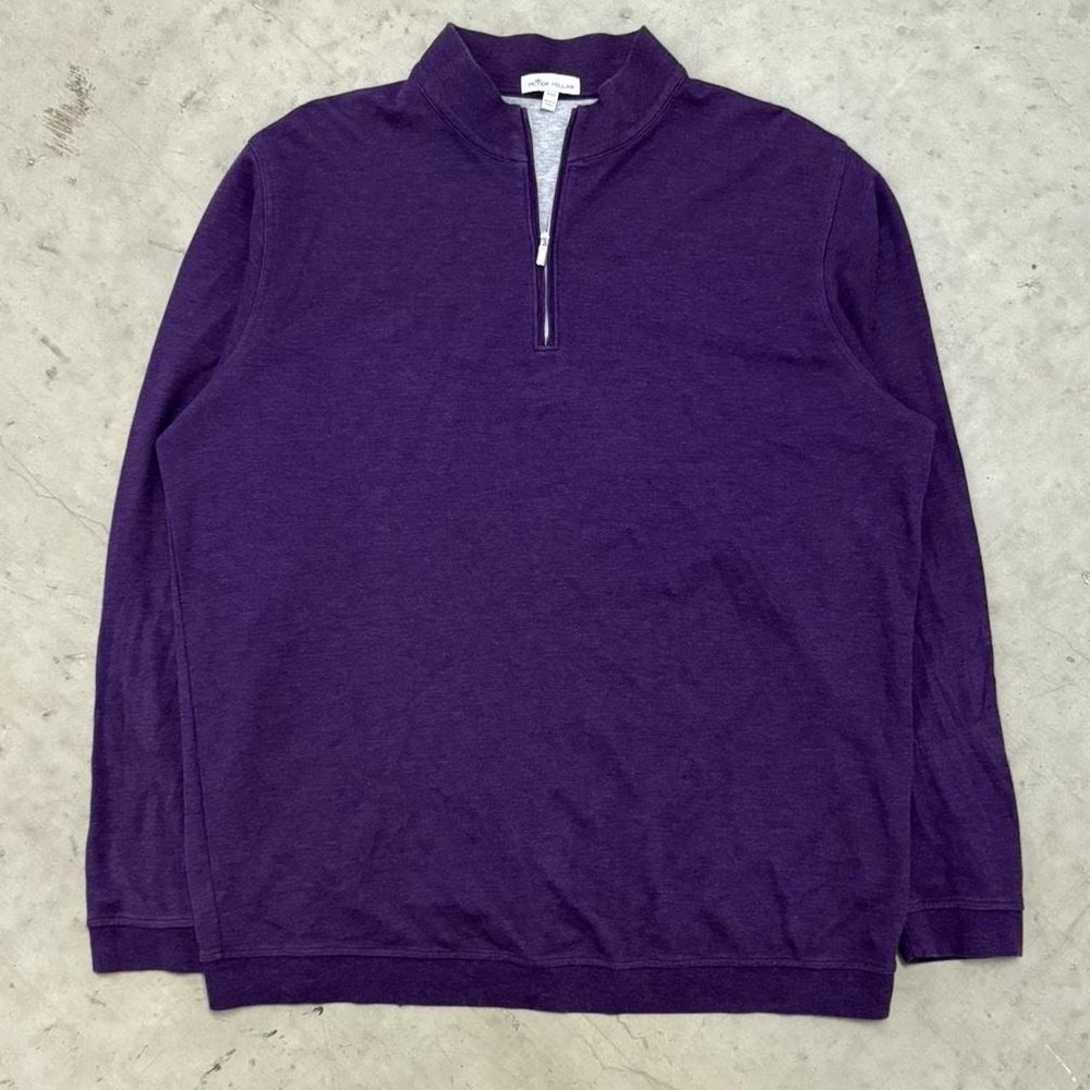 Peter Millar Men's Performance Golf Quarter Zip Sweatshirt Purple XXL